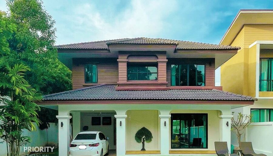 ให้เช่าบ้าน 2 ชั้น หมู่บ้านเลควิวปาร์ค2 ม.6 อ.สันทราย จ.เชียงใหม่ พร้อมสระว่ายน้ำส่วนตัว 4 ห้องนอน โทร 061-253-8544