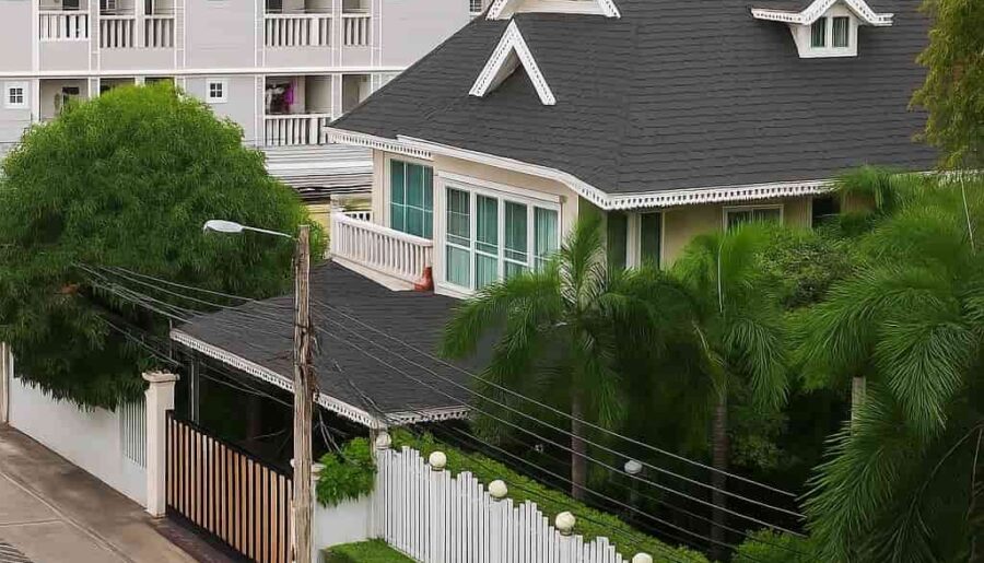 ขาย/ให้เช่า บ้านเดี่ยว – ซอยแบริ่ง 26 (Fantasia Villa) บ้านมุมโครงการ บรรยากาศสงบ